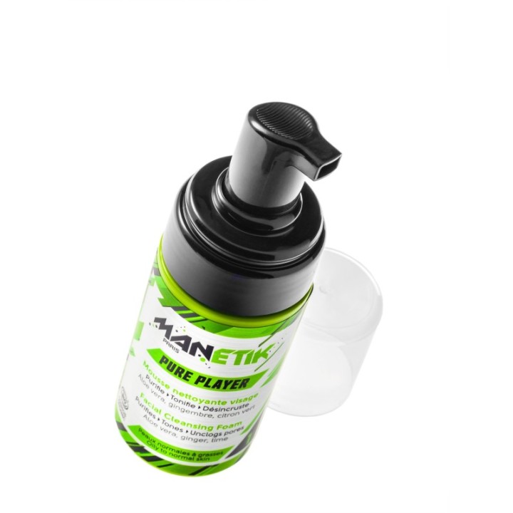 PURE PLAYER, Reinigungsschaum - Reinigt, tonisiert, scheuert - 100ml - ManEtik