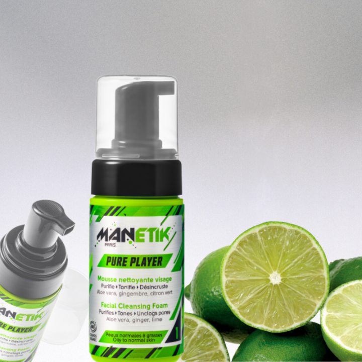 PURE PLAYER, Reinigungsschaum - Reinigt, tonisiert, scheuert - 100ml - ManEtik