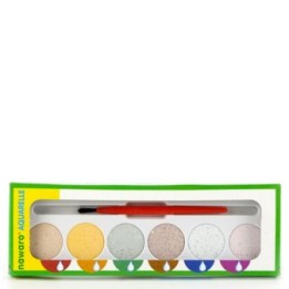 Aquarelle de peinture à base de matières naturelles (œufs, carton, papier…) - 6 couleurs - ökoNORM