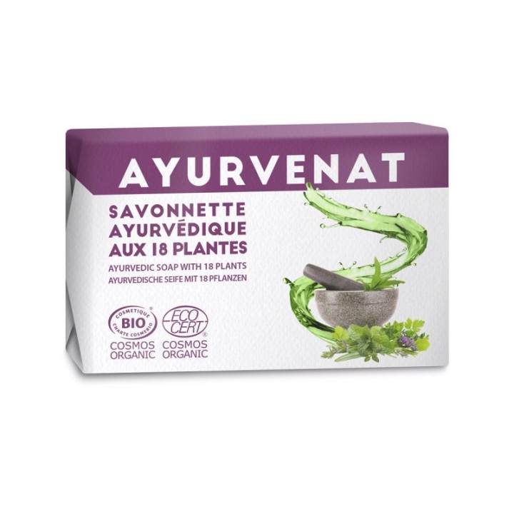 Biologische Ayurveda-Seife mit 18 Kräutern - 100g - Ayurvenat