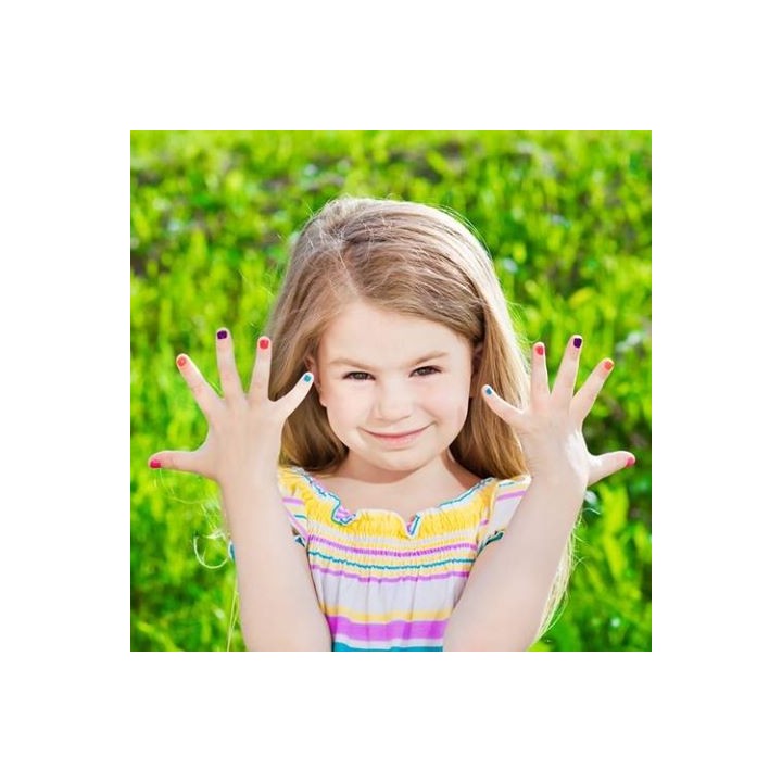 Smalto per unghie per bambini a base d'acqua, pelabile - Golden Sunlight, rosso con glitter - 9ml - SuncoatGirl