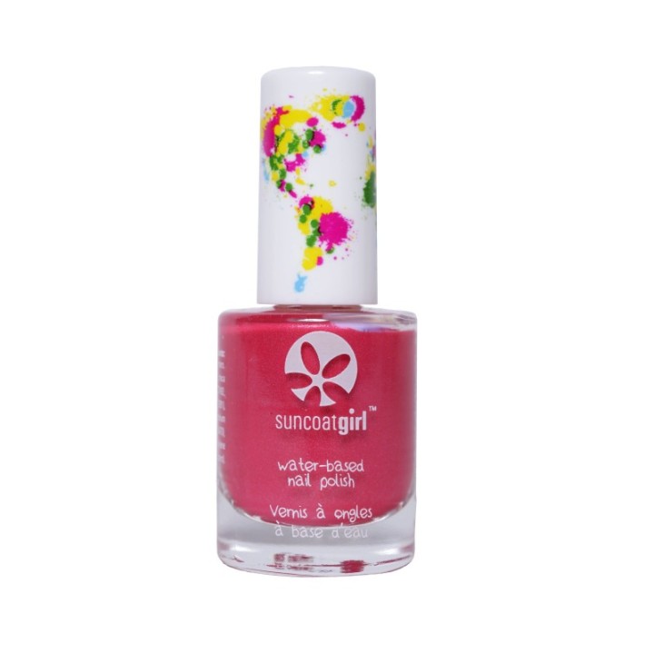 Smalto per unghie per bambini a base d'acqua, senza solventi, pelabile - Apple Blossom, hot pink - 9ml - SuncoatGirl