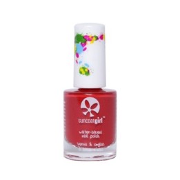Vernis à ongles pelable pour enfants à base d'eau - Golden Sunlight, rouge avec paillettes - 9ml - SuncoatGirl