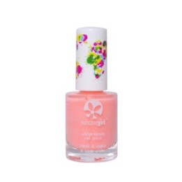 Vernis à ongles pelable pour enfants à base d'eau, Vegan - Rock Star, orange avec paillettes - 9ml - SuncoatGirl
