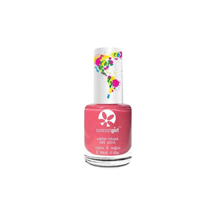 Smalto per unghie per bambini a base d'acqua, senza solventi, pelabile - Cherry Blossom, tangerino - 9ml - SuncoatGirl
