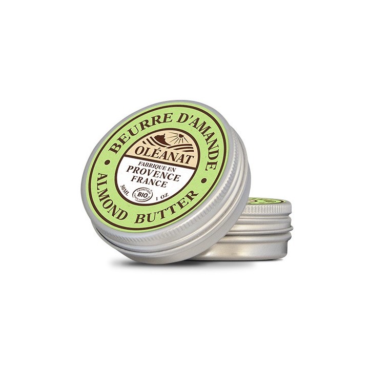 Burro di mandorle dolci biologico, per viso e corpo - 30ml - Oléanat