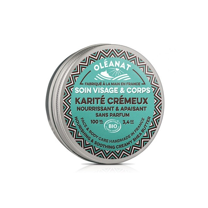 Bio-Creme-Sheabutter - nährend, beruhigend und parfümfrei - 100 ml - Oléanat