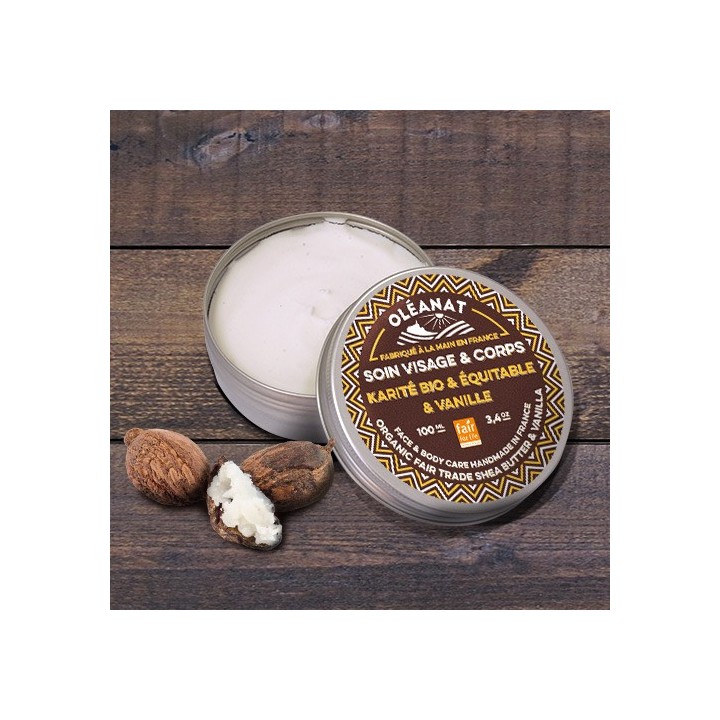 Bio-Sheabutter-Vanille, Bio & fairer Handel - 100ml - Oléanat