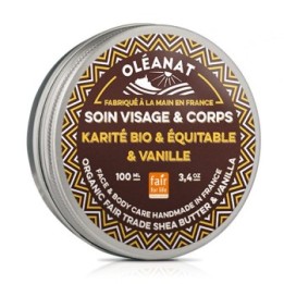 Burro di karité biologico alla vaniglia, Biologico e equo - 100ml - Oléanat