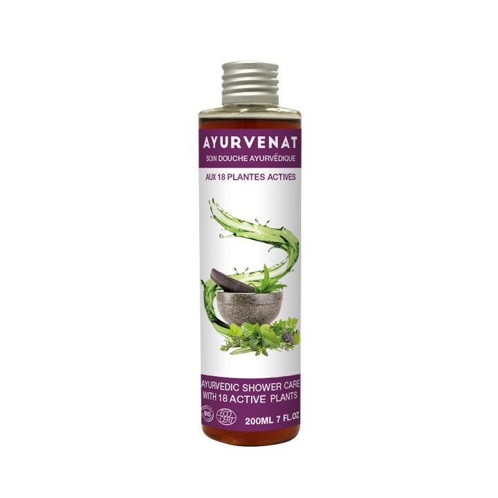 Gel douche ayurvédique BIO aux 18 plantes  - 200ml - Ayurvenat