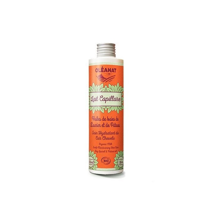 Lait capillaire BIO au Laurier & Pataua, apaisant et hydratant- 200ml - Oléanat