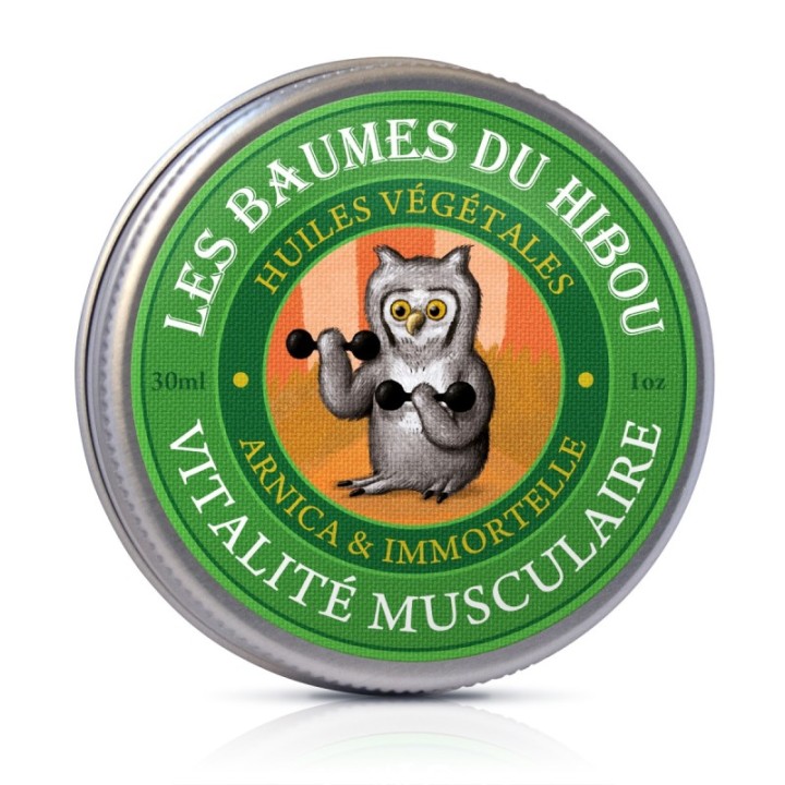 Bio-Massagebalsam, Muskel-Vitalität - 30ml - Les baumes du Hibou
