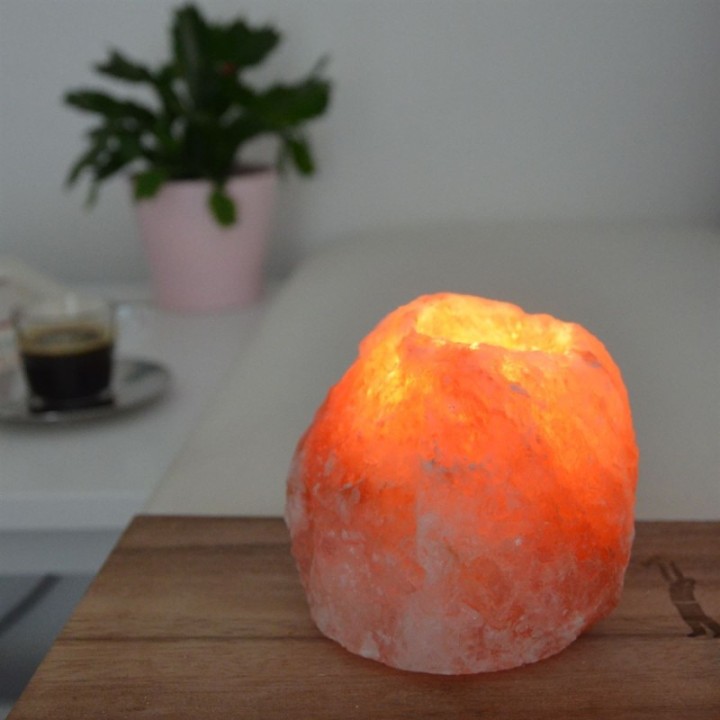 Bougeoir en cristal de sel de l'Himalaya, 500g - ZEN'Arôme