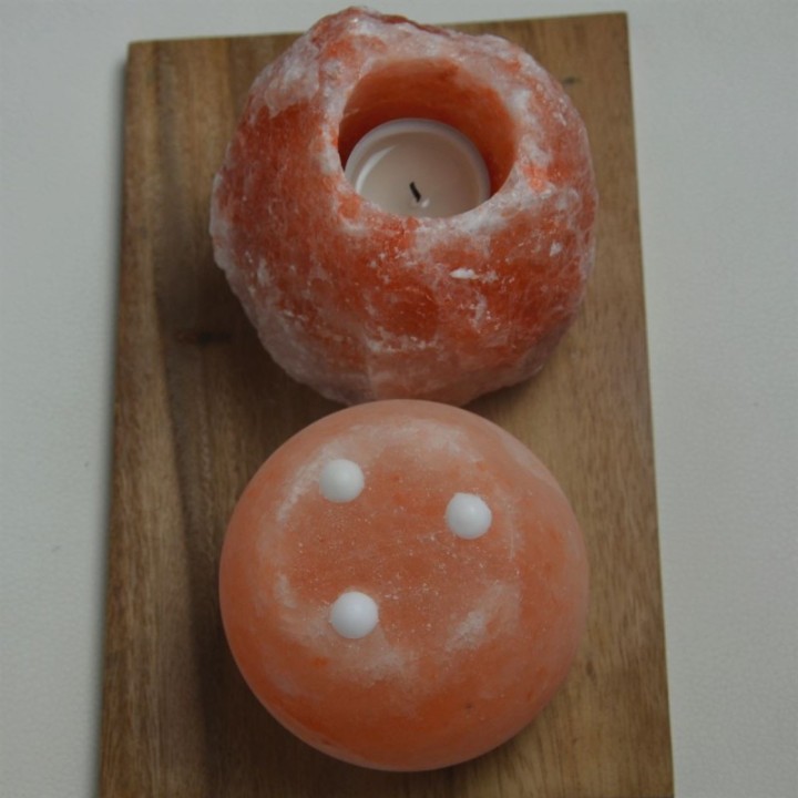 Bougeoir en cristal de sel de l'Himalaya, 1kg - ZEN'Arôme