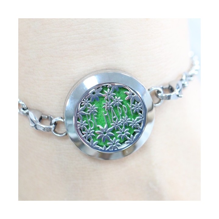 Bracciale in acciaio inossidabile per aromaterapia, HAPPY - ZEN'Arôme