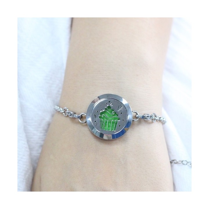 Aromatherapie-Armband aus Edelstahl, CUP CAKE - ZEN'Arôme