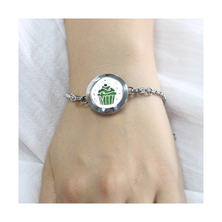 Aromatherapie-Armband aus Edelstahl, CUP CAKE - ZEN'Arôme