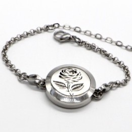 Bracciale in acciaio inossidabile per aromaterapia, SOLI ROSE - ZEN'Arôme