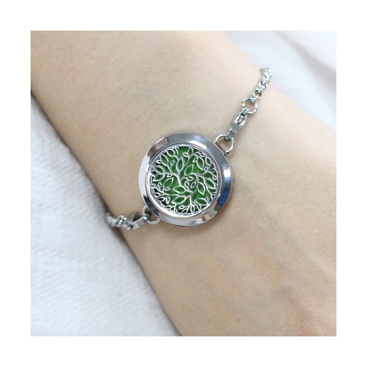 Bracelet d'Aromathérapie en inox, VERTIGE - ZEN'Arôme