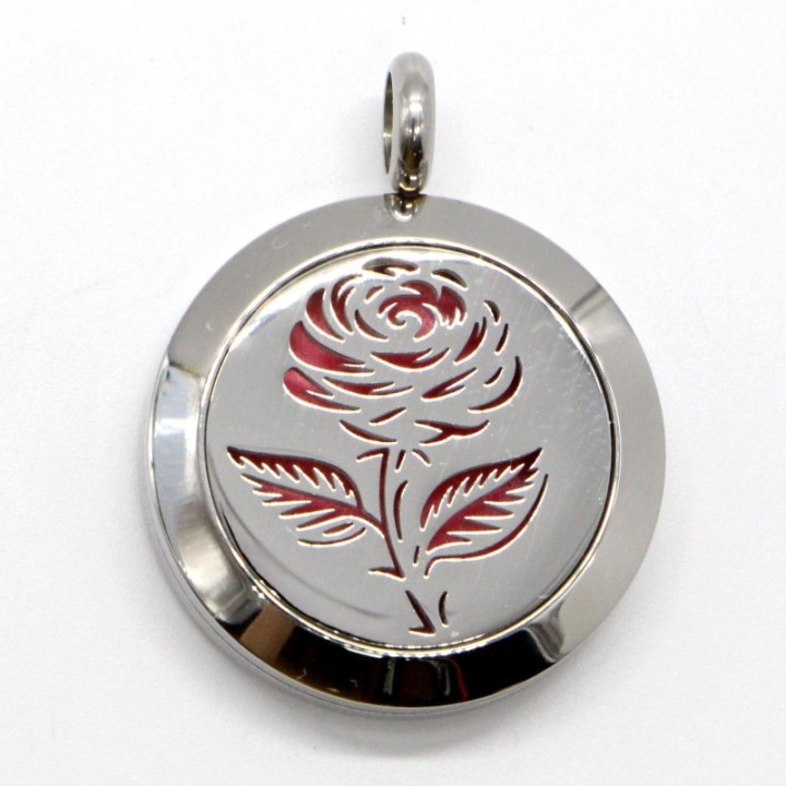 Collier d'Aromathérapie en inox, SOLI ROSE - ZEN'Arôme