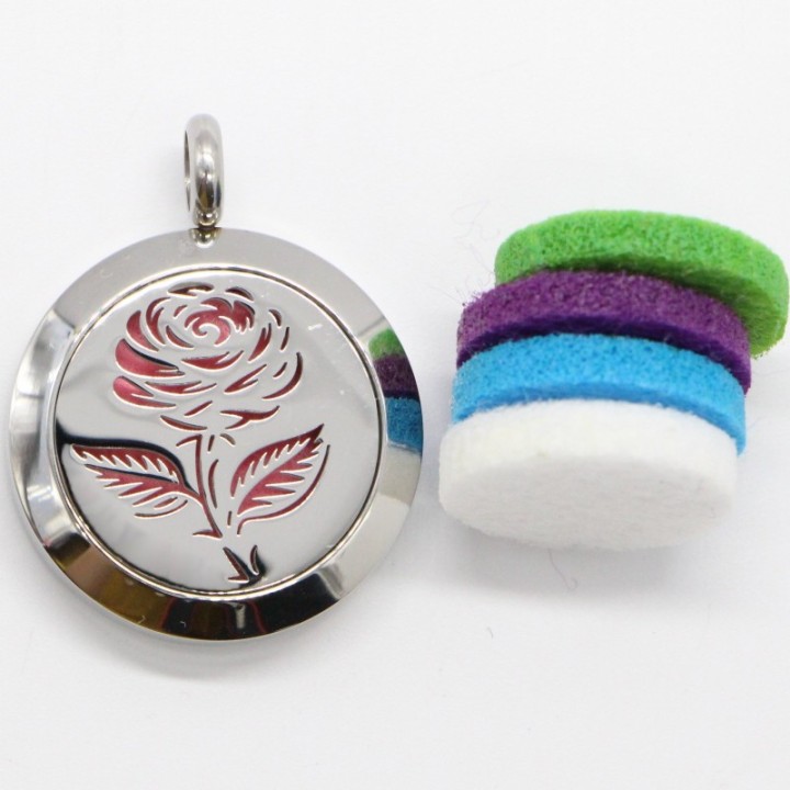 Collier d'Aromathérapie en inox, SOLI ROSE - ZEN'Arôme