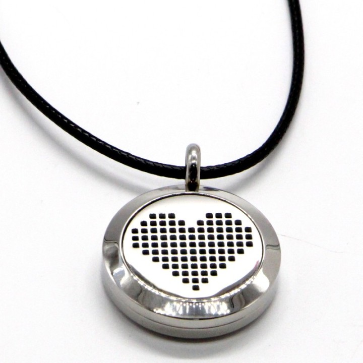 Aromatherapie-Armband aus Edelstahl, COEUR PIXEL - ZEN'Arôme