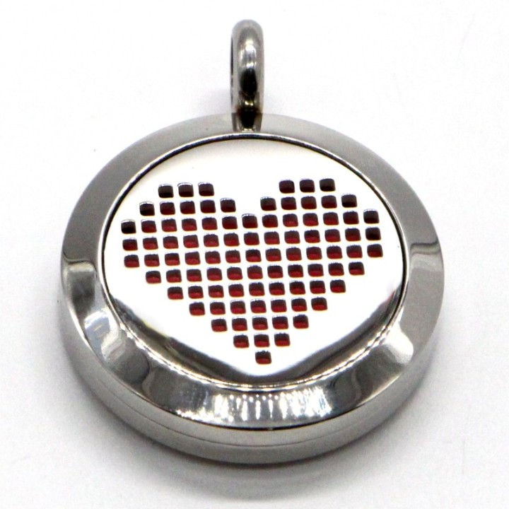 Bracciale in acciaio inossidabile per aromaterapia, COEUR PIXEL - ZEN'Arôme