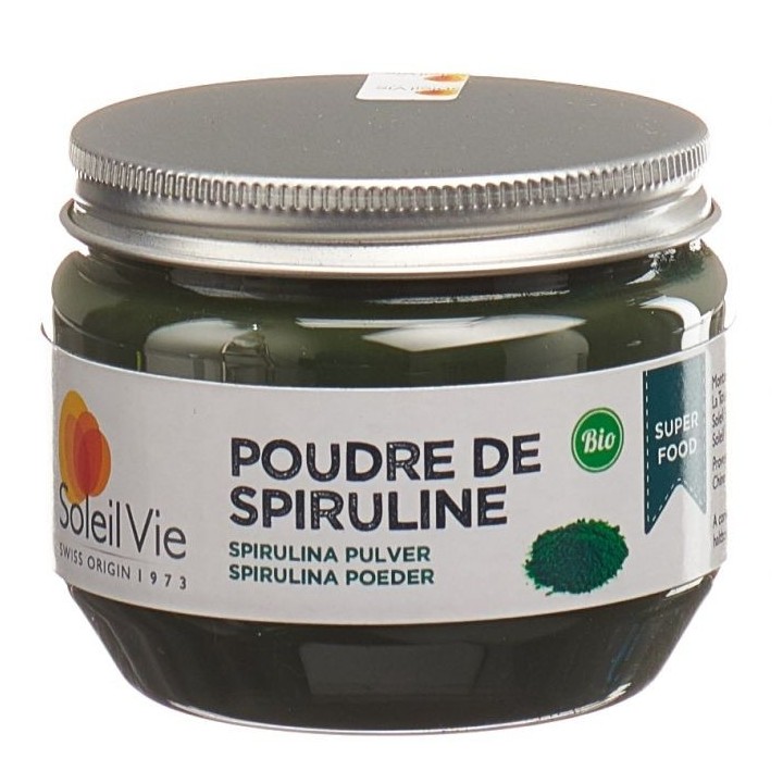 Polvere di spirulina biologica, Energia e tonicità multiuso - 130g - Soleil Vie