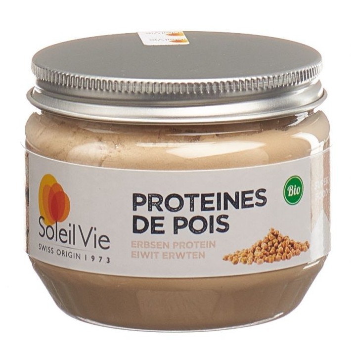 Polvere di piselli biologica, fonte di proteine e l'alleato per i vegetariani - 100g - Soleil Vie