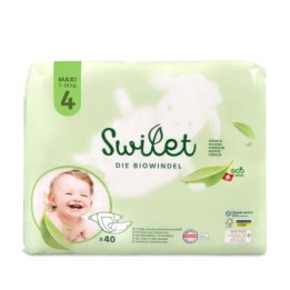 Couches pour bébé BIO & 100% suisse - Taille 4, Maxi (7 à 18 kg) - 40pces - Swilet
