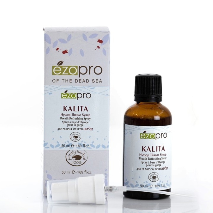 KALITA, Spray per la gola antisettico all'issopo - 50ml - Herbs of Kedem- 50ml