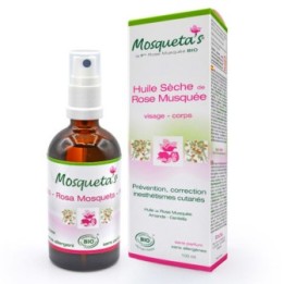 Huile Sèche de Rose Musquée Bio, Visage et corps - 100ml - Mosqueta's