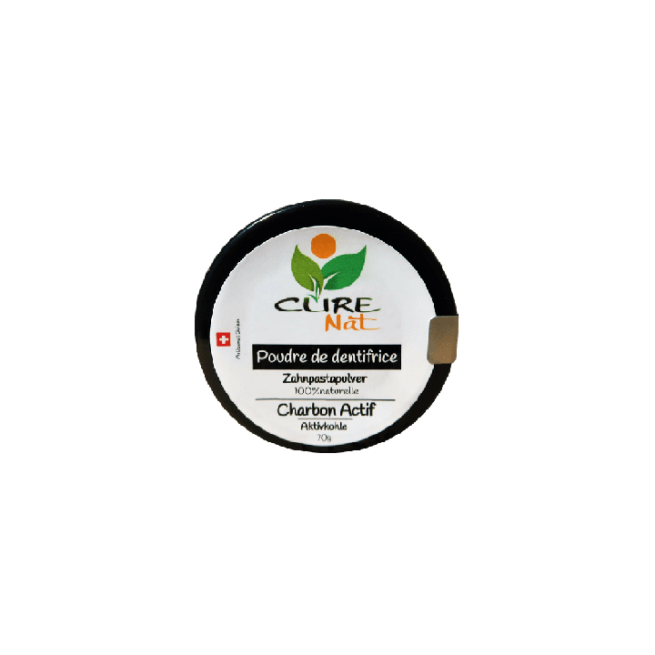 Dentifricio sbiancante in polvere con carbone attivo - 70g - Curenat