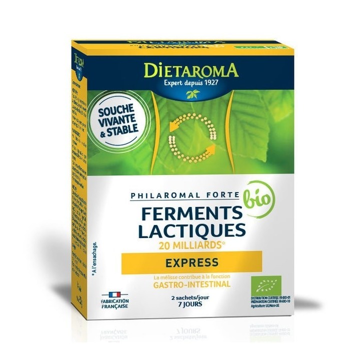 Philaromal Forte Express, Lactic Fermenters 8 Stämme/20 Milliarden & natürliche Fasern. - 60 Kapseln - Dietaroma
