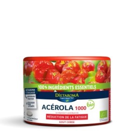 Acérola Bio 1000, Vitamine C et réduction de la fatigue - 60 comprimées - Dietaroma