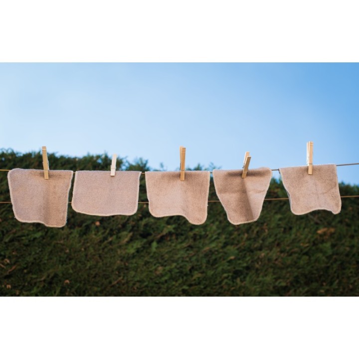 Lot de 5 lingettes lavables double face, Douce & Absorbante- 15x15cm - NéoBulle