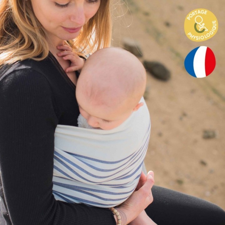 Imbragatura per bambini in cotone organico senza nodo - My SLING graffiato, Malo - NéoBulle