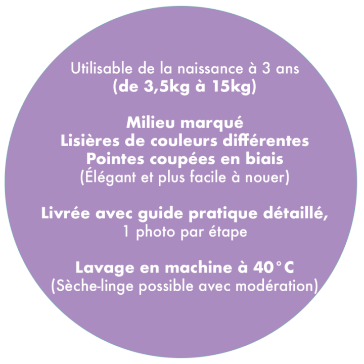 Écharpe de portage bébé en coton BIO, COULEUR - NéoBulle