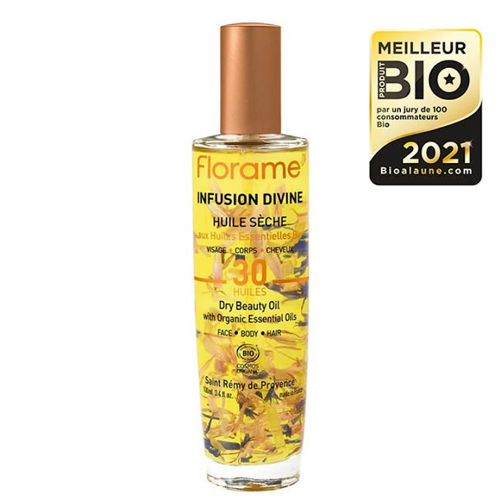 Trockenöl "Infusion Divine" mit 30 pflanzlichen und ätherischen Ölen - 100ml - Florame