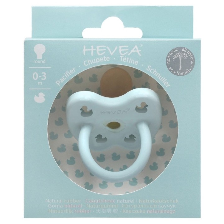 100% Naturkautschuk Babyschnuller - Kieferorthopädie "Baby blue", 0 bis 3 Monate - Hevea