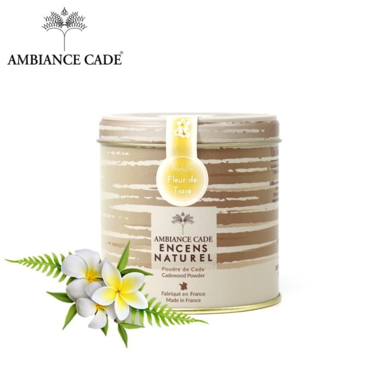 Cade in polvere di legno con Fiore di Tiarè (incenso naturale) - 90gr - Ambiance Cade