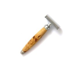 Rasoio di sicurezza in legno di betulla curvato e acciaio inossidabile - Gentleman Barbier