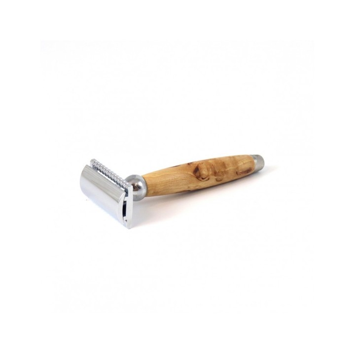 Rasoir de Sécurité en bois de Bouleau madré & inox - Gentleman Barbier