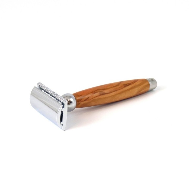 Rasoir de Sécurité en bois d'Olivier & inox - Gentleman Barbier