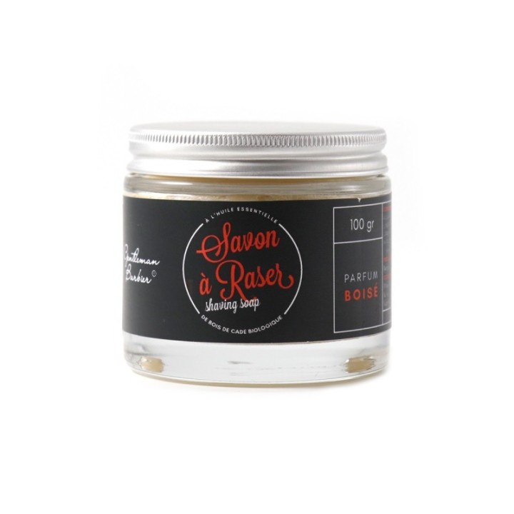 Savon à raser au parfum boisé de cade BIO, 100% artisanal - 100gr - Gentleman Barbier