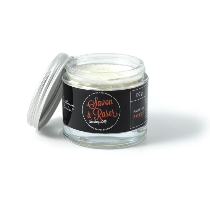 Savon à raser au parfum boisé de cade BIO, 100% artisanal - 100gr - Gentleman Barbier