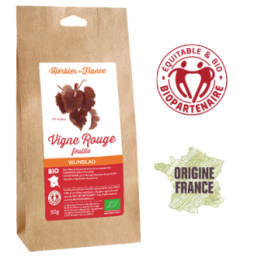 Foglie di vite rossa biologica - 50g - L'Herbier de France