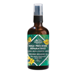 Huile précieuse réparatrice, Cheveux secs et pointes abîmées - 100ml - Oléanat