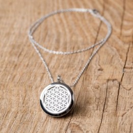 Collier à parfumer Stellae en acier inoxydable, couleur Argent, avec chaine de 70cm - Innozbiz