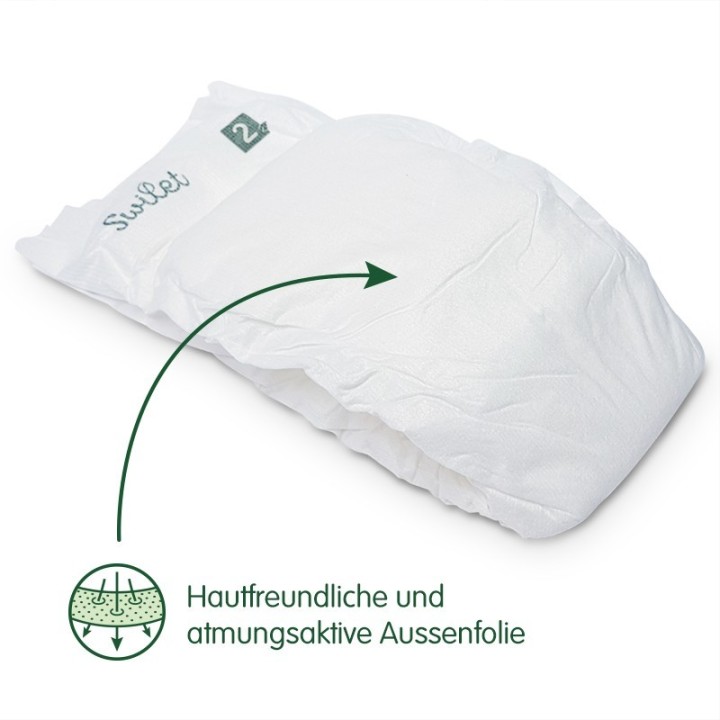 Die Biowindel - Gr. 2, Mini (3-6kg) - 28 Stk Beutel - Swilet